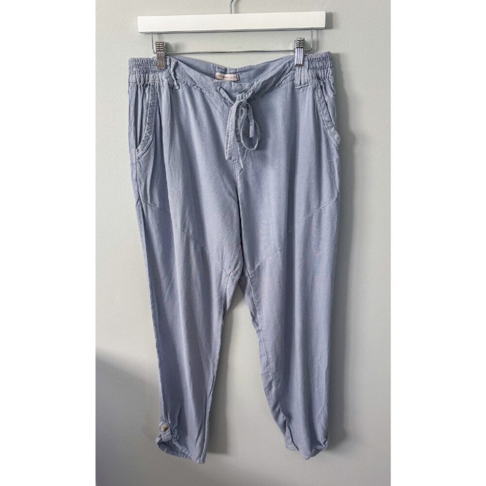 Sincerely Jules Lavender Croppped Linen Blend Pants